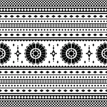 Geometric seamless pattern in black and white colors. Stock Illustration