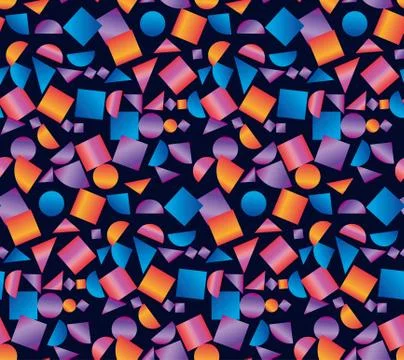 Geometric seamless pattern on black backdrop Stock Illustration