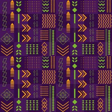 Geometric seamless pattern in boho chic style 스톡 일러스트