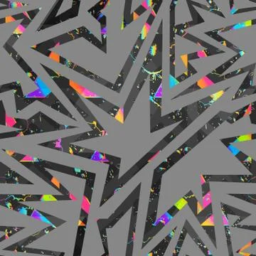 Geometric seamless pattern with bright spot effect. Stock Illustration