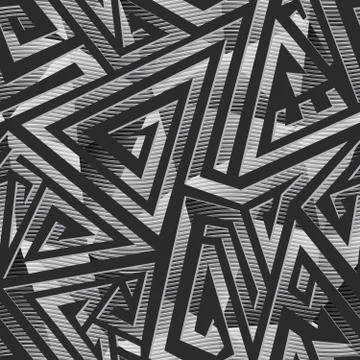 Geometric seamless pattern with chrome effect Stock Illustration