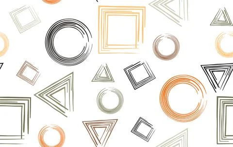 Geometric seamless pattern with circles, triangles and squares Illustrazione stock
