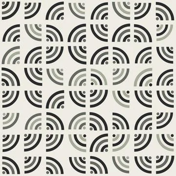 Geometric seamless pattern with circular arch segments for modern interior .. Stock Illustration