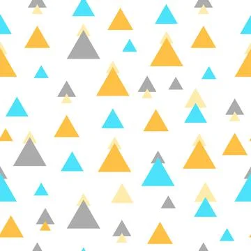 Geometric seamless pattern with colorful figures. Triangles on white background Illustrazione stock