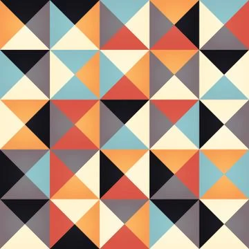 Geometric seamless pattern with colorful triangles in retro design Illustrazione stock