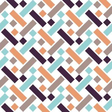 Geometric seamless pattern, composed of colorful rectangular and square sha.. Illustrazione stock