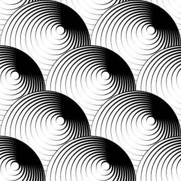 Geometric seamless pattern with concentric circles, rings Stock Illustration