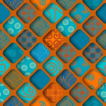 Geometric seamless pattern of a cubes in low poly style. Illustrazione stock