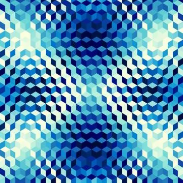 Geometric seamless pattern of a cubes in low poly style. Stock Illustration