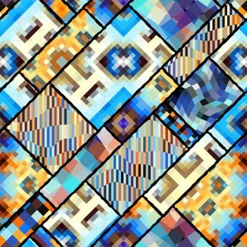 Geometric seamless pattern of a cubes in low poly style. Stock Illustration