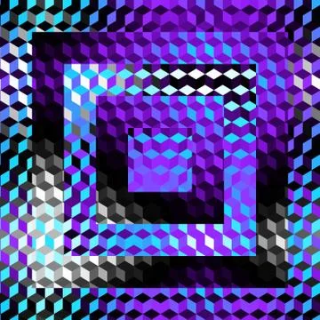 Geometric seamless pattern of a cubes in low poly style. Stock Illustration