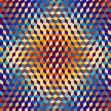 Geometric seamless pattern of a cubes in low poly style. Illustrazione stock
