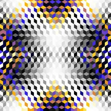 Geometric seamless pattern of a cubes in low poly style. Stock Illustration