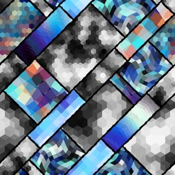 Geometric seamless pattern of a cubes in low poly style. イラスト素材