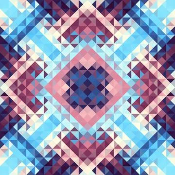 Geometric seamless pattern of a cubes in low poly style. Stock Illustration
