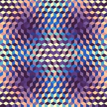 Geometric seamless pattern of a cubes in low poly style. Illustrazione stock