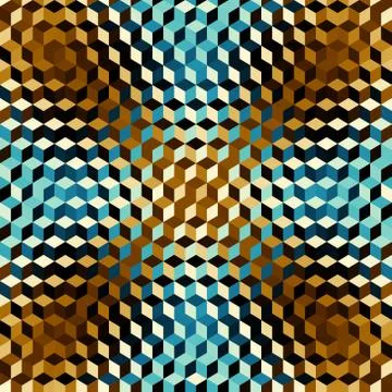 Geometric seamless pattern of a cubes in low poly style. Illustrazione stock