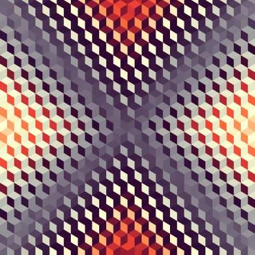 Geometric seamless pattern of a cubes in low poly style. Illustrazione stock