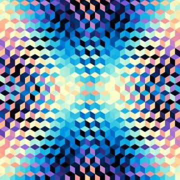 Geometric seamless pattern of a cubes in low poly style. Illustrazione stock