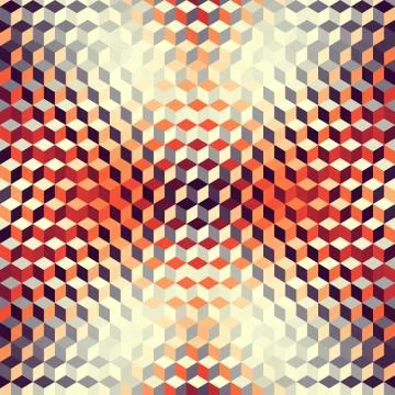 Geometric seamless pattern of a cubes in low poly style. Stock Illustration