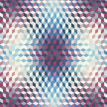 Geometric seamless pattern of a cubes in low poly style. Illustrazione stock