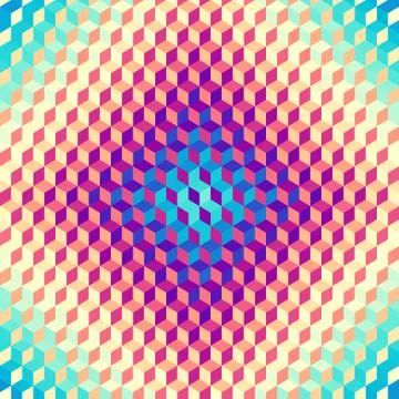 Geometric seamless pattern of a cubes in low poly style. Stock Illustration