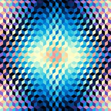 Geometric seamless pattern of a cubes in low poly style. Illustrazione stock