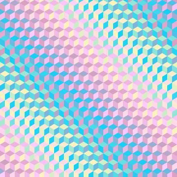 Geometric seamless pattern of a cubes in low poly style. Stock Illustration