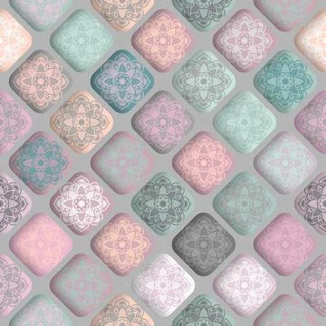 Geometric seamless pattern of a cubes in low poly style. Illustrazione stock