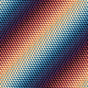 Geometric seamless pattern of a cubes in low poly style. Stock Illustration