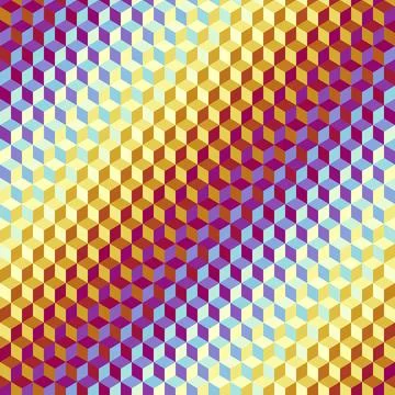 Geometric seamless pattern of a cubes in low poly style. Cubes style diagonal Illustrazione stock