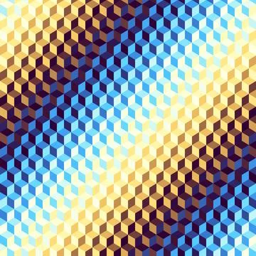 Geometric seamless pattern of a cubes in low poly style. Cubes style diagonal Stock Illustration