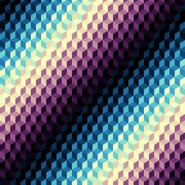 Geometric seamless pattern of a cubes in low poly style. Cubes style diagonal Stock Illustration