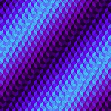 Geometric seamless pattern of a cubes in low poly style. Cubes style diagonal Stock Illustration