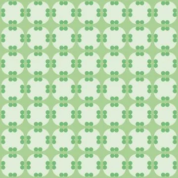 Geometric seamless pattern with dark and light green decorations Stock Illustration