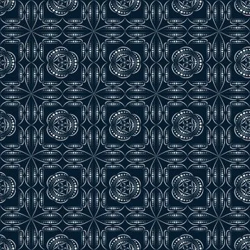 Geometric seamless pattern on a dark background Stock Illustration