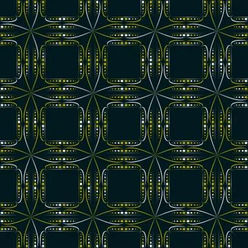 Geometric seamless pattern on a dark background Stock Illustration