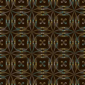Geometric seamless pattern on a dark background Stock Illustration