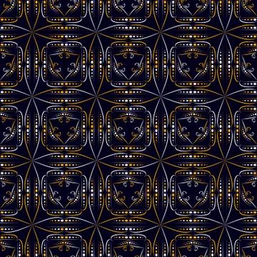 Geometric seamless pattern on a dark background Stock Illustration