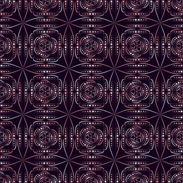 Geometric seamless pattern on a dark background Stock Illustration
