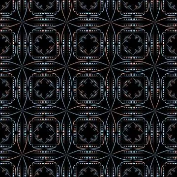 Geometric seamless pattern on a dark background Stock Illustration