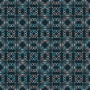Geometric seamless pattern on a dark background Stock Illustration