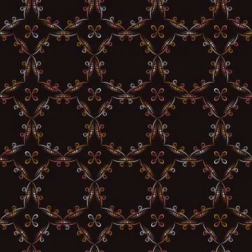 Geometric seamless pattern on a dark background Stock Illustration