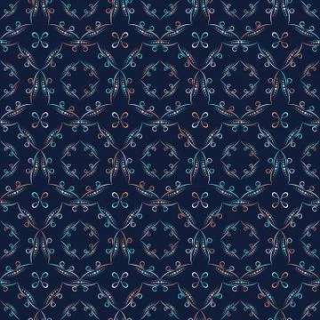 Geometric seamless pattern on a dark background Stock Illustration