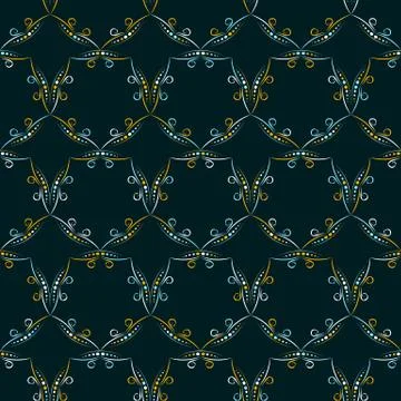 Geometric seamless pattern on a dark background Stock Illustration
