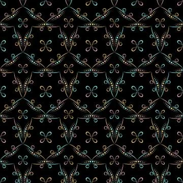 Geometric seamless pattern on a dark background Stock Illustration