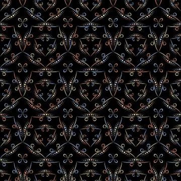 Geometric seamless pattern on a dark background Stock Illustration