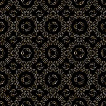 Geometric seamless pattern on a dark background Illustrazione stock