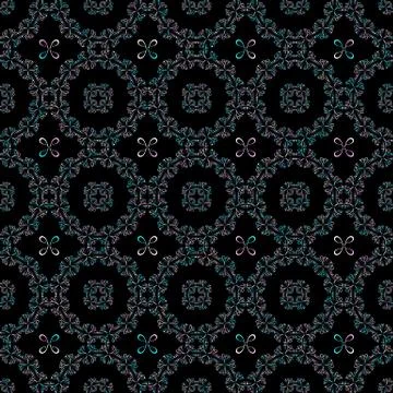 Geometric seamless pattern on a dark background Stock Illustration