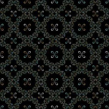 Geometric seamless pattern on a dark background Stock Illustration